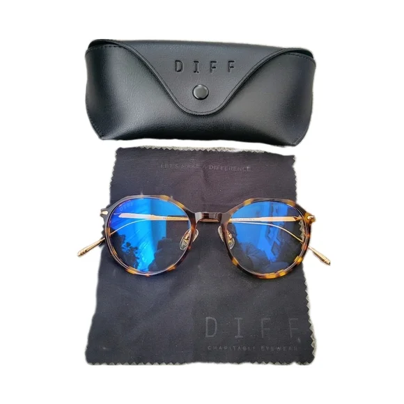 Diff Eyewear \ Bennett Blue Light Blocking Glasses / Tortoise Shell - Picture 1 of 7
